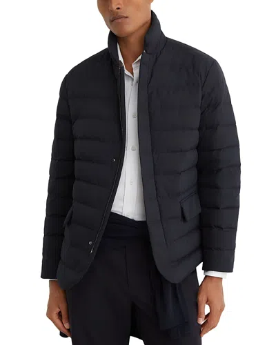 Reiss Abley Quilted Down Jacket In Blue
