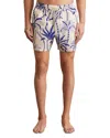 Reiss Mens French Blue White Ganetti Palm-print Swim Shorts Xs