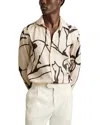 Reiss Abstract Printed Long Sleeve Shirt In Stone