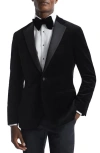 Reiss Ace Velvet Tuxedo Jacket In Black