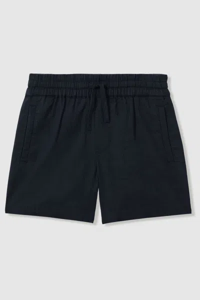 Reiss Acen - Navy Linen Drawstring Shorts, Uk 13-14 Yrs