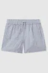 Reiss Kids' Acen - Soft Blue Linen Drawstring Shorts, Uk 10-11 Yrs