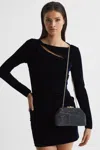 Reiss Adaline Crystal Clutch In Navy