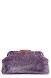 Reiss Adaline Crystal Embellished Clutch In Violet