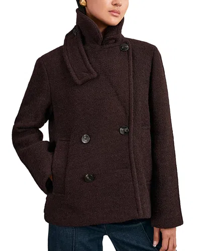 Reiss Addie Short Wool Coat In Brown