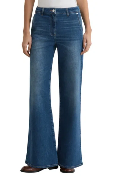 Reiss Addie Wide Leg Jeans In Blue