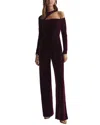 Reiss Berry Adele Velvet Off-the-shoulder Jumpsuit In Red