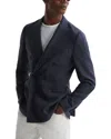 Reiss Indigo Wool Blend Double Breasted Blazer