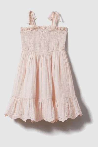 Reiss Agatha - Pink Agatha Teen Tiered Cotton Blend Ruffle Dress