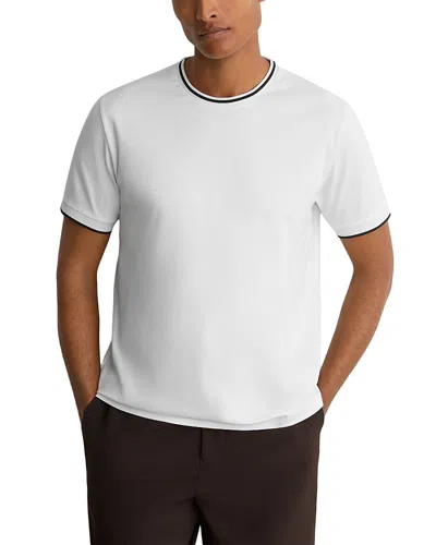 Reiss Ainsley Tailored Fit Contrast Tipping Short Sleeve Tee In White