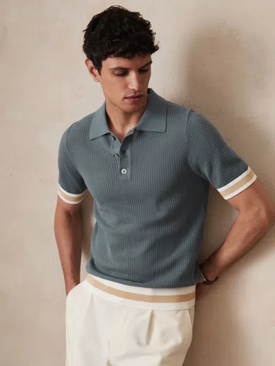 REISS AIRFORCE BLUE | CHÉ COTTON KNIT POLO SHIRT