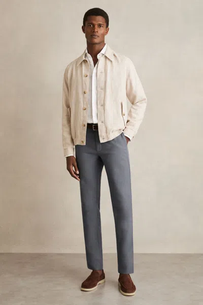 Reiss Airforce Blue Cotton-piqué Slim-fit Chinos