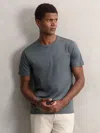 Reiss Airforce Blue Count Airwater-cotton Crew-neck T-shirt In Gray