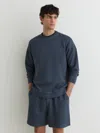 Reiss Drift Pique Garment Dye Shirt In Blue