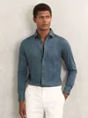 Reiss Mens Airforce Blue Duke Slim-fit Long-sleeve Cotton-jersey Shirt Xl
