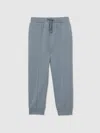 Reiss Airforce Blue Interlock Drawstring Joggers In Blue