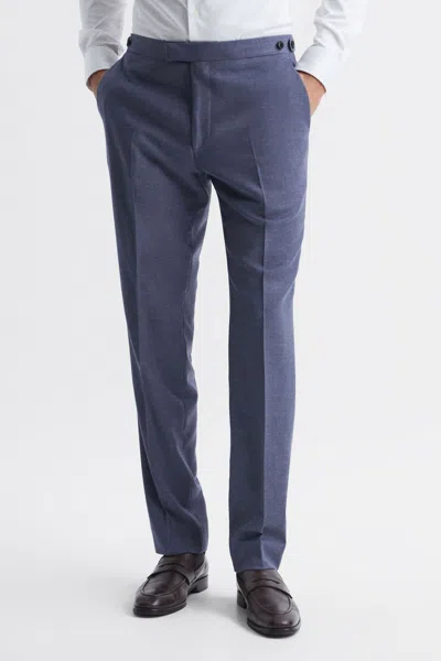 Reiss Airforce Blue Slim Fit Wool Blend Mixer Trousers