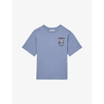 Reiss Kids' Airforce Blue Match Day Short-sleeve Cotton T-shirt 9-13