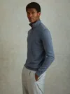 Reiss Airforce Blue Maxwell Merino Wool Half-zip Polo Shirt In Blue