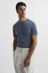 Reiss Airforce Blue Melange Bless Marl Crew Neck T-shirt