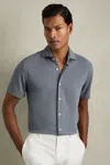 Reiss Airforce Blue Robbie Modal-blend Shirt
