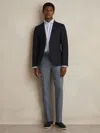 Reiss Airforce Blue Oe Linen Slim-fit Suit Trousers