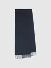 Reiss Airforce Blue Picton Wool And Cashmere Scarf