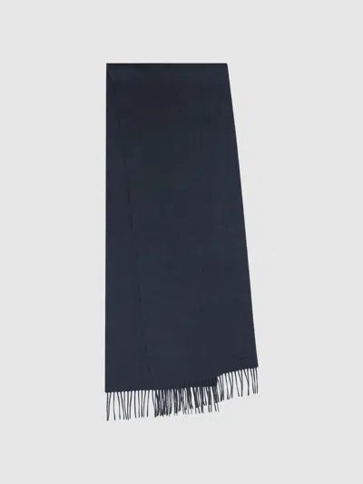 Reiss Airforce Blue Picton Wool And Cashmere Scarf