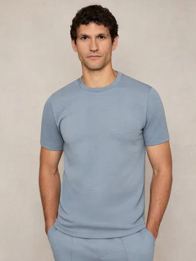 Reiss Airforce Blue Premium Interlock Crew-neck T-shirt