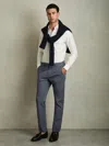 Reiss Airforce Blue Slim Fit Washed Cotton Blend Chinos