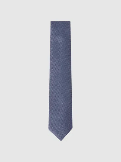 Reiss Airforce Blue Textured Silk Blend Tie