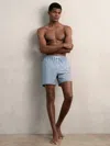 Reiss Airforce Blue Tito Drawstring Geometric Print Swim Shorts