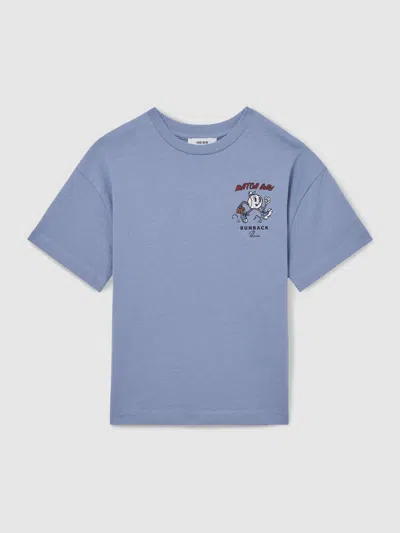 Reiss Airforce Blue 13-14 Yrs Cotton Oversized Match Day T-shirt