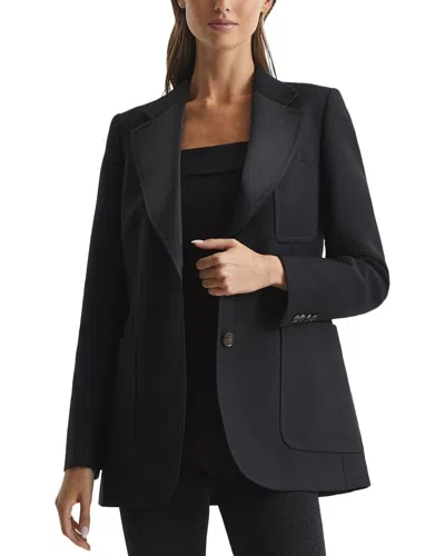 Reiss Alana Wool-blend Blazer In Black