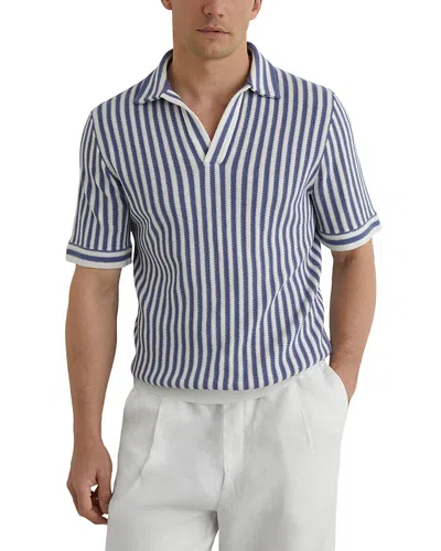 Reiss Alba Short Sleeve Open Collar Striped Polo In Multi