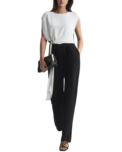 Reiss Alba Wide Leg Jumpsuit In Black