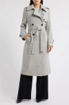 Reiss Alba Wool Blend Double Breasted Coat In Gray