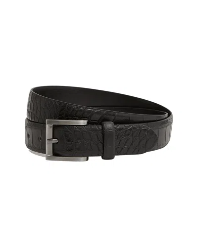 Reiss Albany Leather Belt In Black