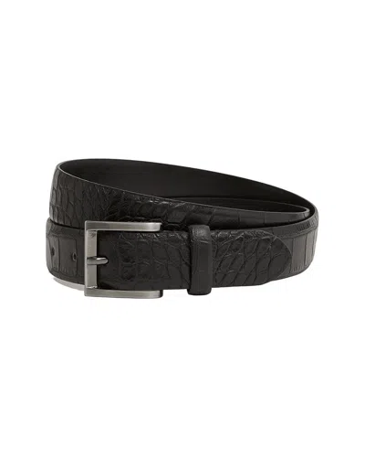 Reiss Albany Leather Belt In Gold