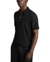 Reiss Earl Airwater Cotton Polo Shirt In Black