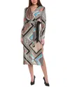 Reiss Alegra Scarf Print Midi Dress