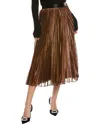Reiss Alessi Metallic Pleated Skirt
