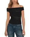 Reiss Womens Alessia Off-shoulder Slim-fit Stretch-knit Top Black In Black
