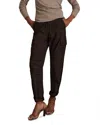 Reiss Chocolate Tapered Drawstring Cotton Combat Trousers In Chocolate
