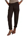 Reiss Chocolate Tapered Drawstring Cotton Combat Trousers In Brown