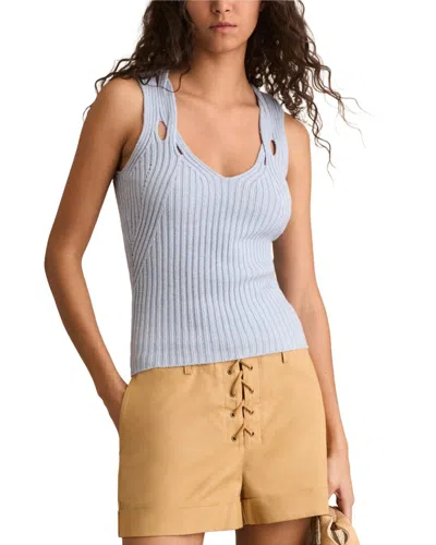 Reiss Alethia Twist Strap Linen-blend Vest In Blue