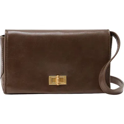 Reiss Aletta Leather Crossbody Bag In Brown