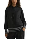 Reiss Alexi Striped Trim Hoodie In Black/charcoal