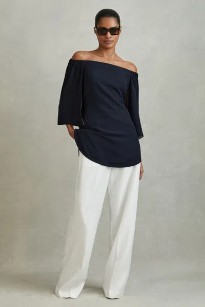 Reiss Alexis - Navy Off-the-shoulder Tunic, Us 4