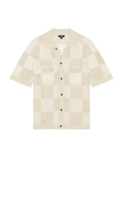 Reiss Alfred Open Knit Button Down Shirt